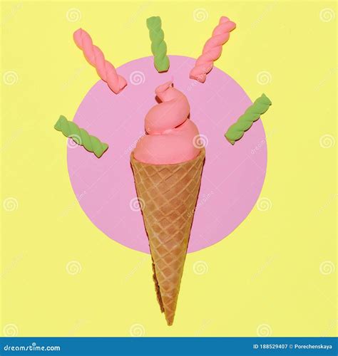 Candy Ice Cream Candy Minimal Candy Art Vanilla Fashion Mood Stock