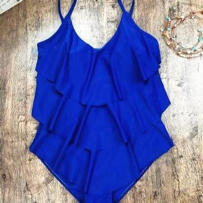 Plus Size Xl Sexy Pure Red Layered Lotus Vest One Piece Bikini Show Thin On Luulla