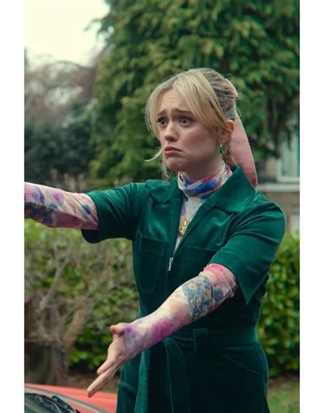 Sex Education S Aimee Lou Wood Green Belted Jumpsuit Ujackets