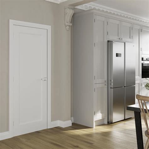 Howdens Shaker White Primed 1 Panel Door | Howdens