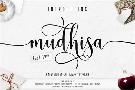 Mudhisa Script Font Trio 20352 Script Font Bundles