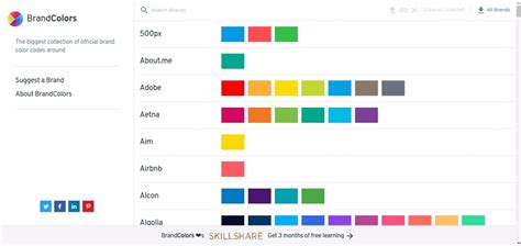 brandcolors official brand color hex codes awwwards