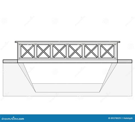 Vector Train Bridge, 2d Side View, Isolated On White Background ...