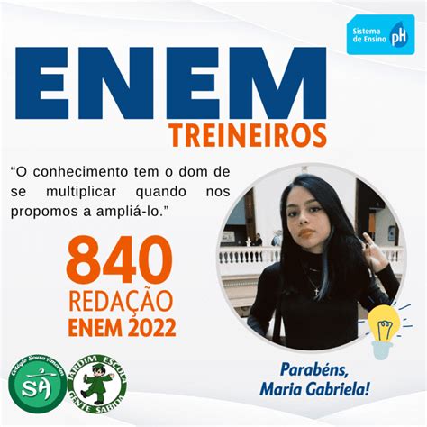 RESULTADO DE REDAÇÃO DOS TREINEIROS NO ENEM 2022 Centro Educacional