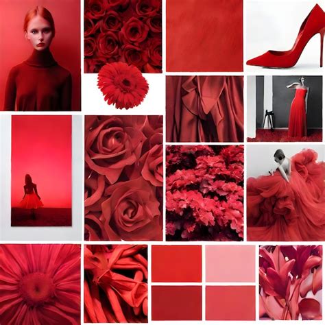 Premium Photo Red Mood Board Inspiration