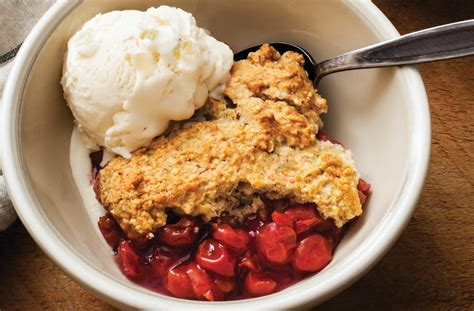 Double Dessert Sour Cherry Cobbler With Cannoli Ice Cream Food Republic