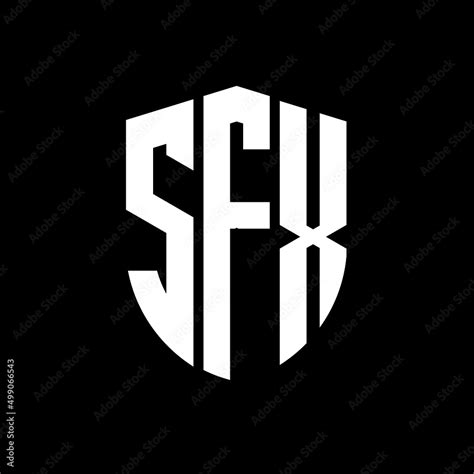 SFX letter logo design. SFX modern letter logo with black background ...