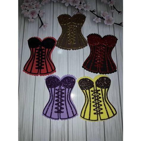 Kit Apliques Espartilho em Eva Liso ou Misto para Lembrancinha de chá de Lingerie