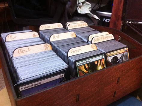 Magic The Gathering Storage Box With Laser Cut Card Tray And Dividers 4 Steps Instructables