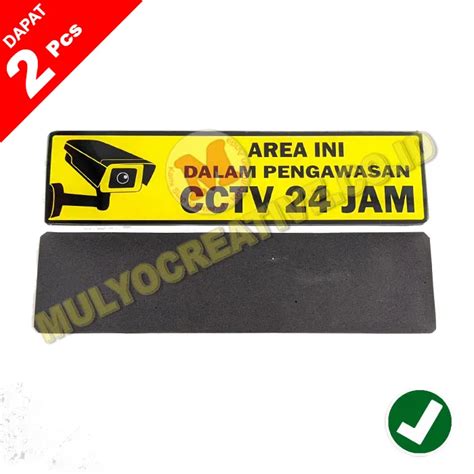 Papan Sign Bahan Akrilik Papan Tulisan Area Ini Diawasi Cctv Jam