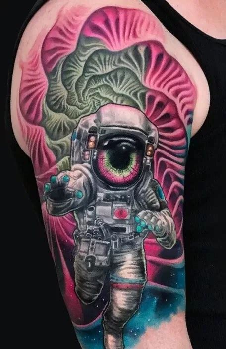 Trippy Cosmonaut Tattoo TATTOOGOTO