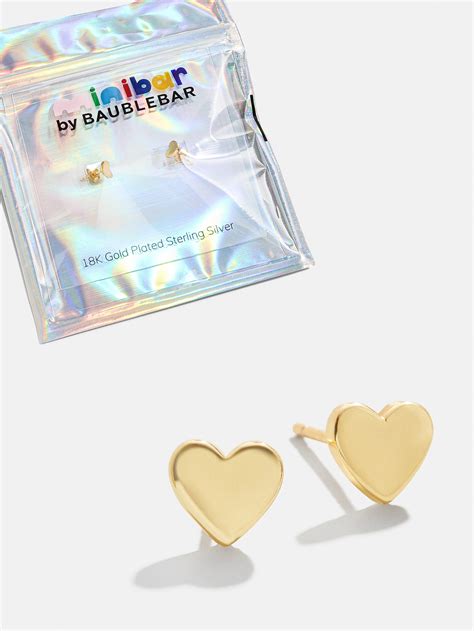 Whole Lotta Heart 18K Gold Kids' Earrings - Gold – 18K Gold Plated Sterling Silver – BaubleBar