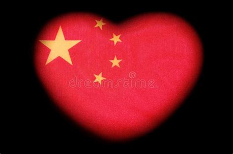 red heart  yellow stars flag  china symbol  love patriotism