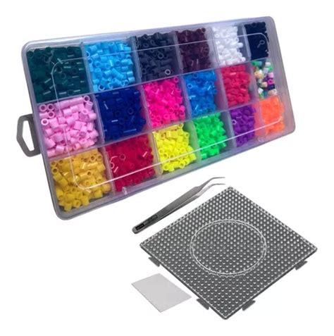 Estuche Hama Beads Colores Tabla Pinza Papel Perler Midi Cuotas