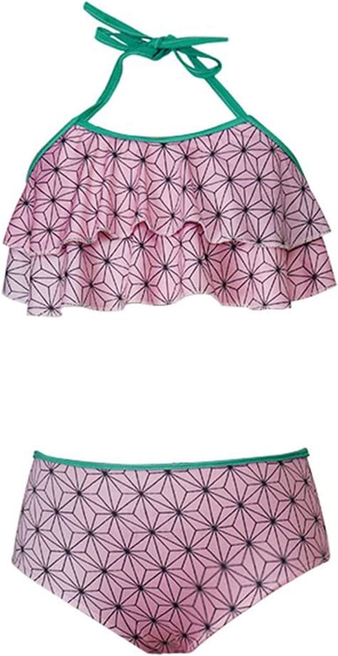 Anime Dämon Slayer Kamado Tanjirou Bikini Badeanzug Kimetsu Keine Yaiba Cosplay Kostüm Strand