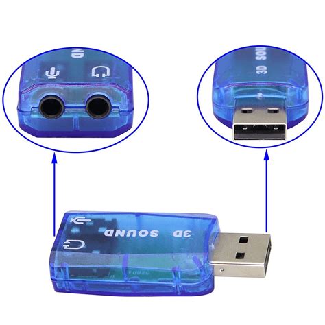 USB 3D Sound звукова карта, вход за микрофон и аудио изход - eMAG.bg