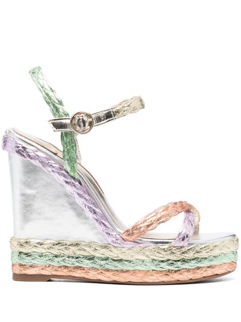 Sophia Webster Ines Espadrille Wedge Sandals Purple Farfetch Uk