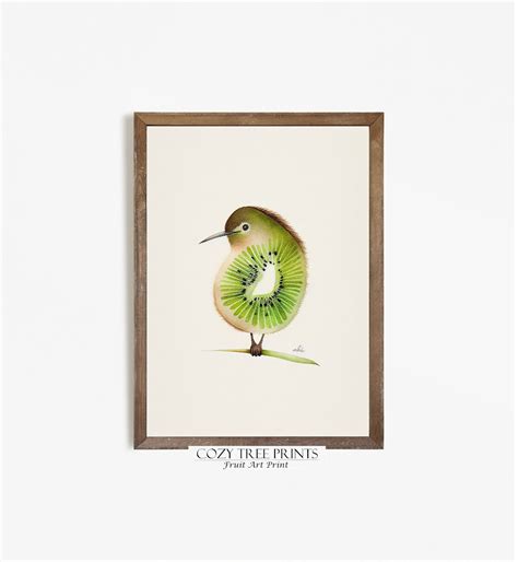 Printable Kiwi Watercolor, Printable Bird Watercolor, Fruit Art Print ...