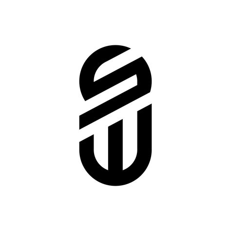 letter sw creative typography elegant monogram logo  vector art  vecteezy
