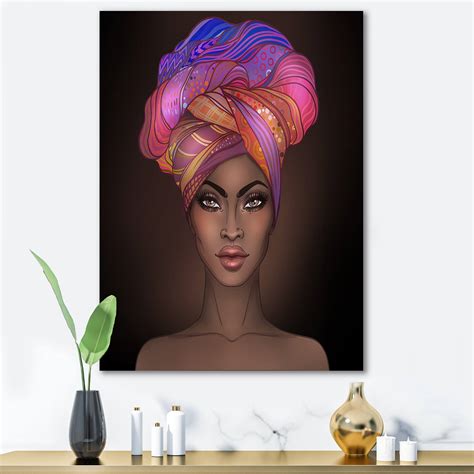 Designart African American Woman With Turban Vi Modern Canvas Wall Art Print Bed Bath