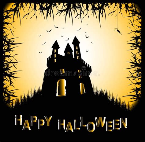 Scary castle for halloween stock vector. Illustration of scary - 60915976