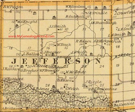 Jefferson Township, Madison County, Iowa 1875 Map