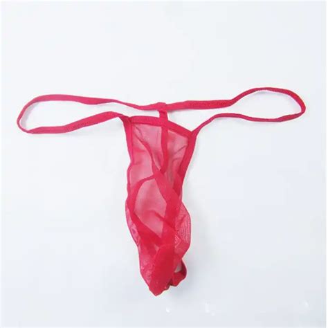 Wholesale Mens Mini Bikini Sexy Low Rise Transparency Underwear Bulge Pouch G String Thong