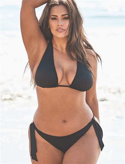 Plus Size Ashley Graham X Swimsuits For All Icon White Triangle Bikini With Side Tie Brief
