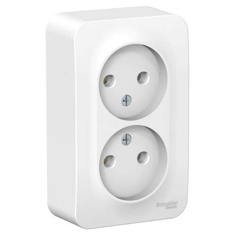 Systeme Electric Blanca наружная Белая Розетка 2-ая б/з без шторок 16А ...