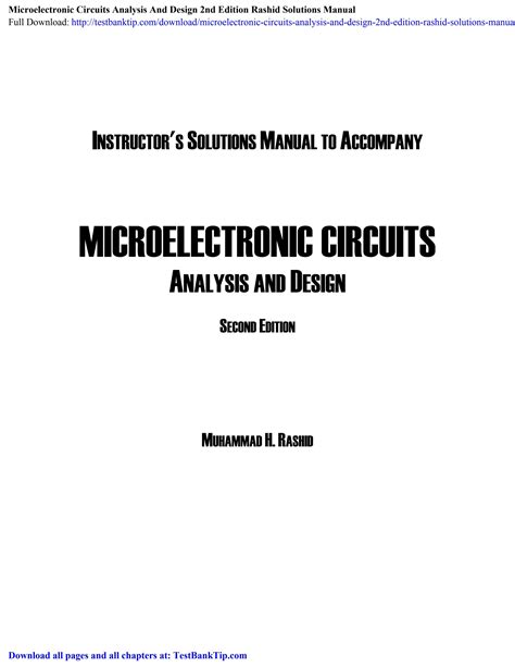 Microelectronic Circuits Analysis And Design 2nd Edition Rashid