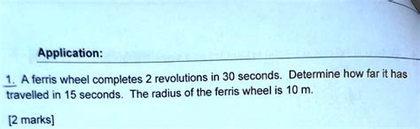 Solved Application A Ferris Wheel Completes Revolutions In