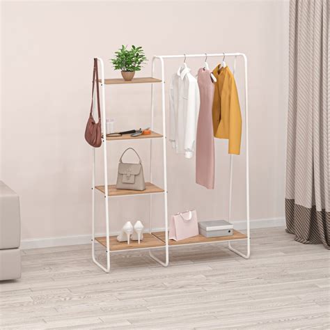 Вешалка напольная 110х38.5х147 см, ЗМИ, металл, ЛДСП, полка для обуви ...