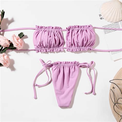 New Style Beach Swimsuit Pure Color Sexy Hollow Bikini Bikini Set And Summer Beach Bikini Price