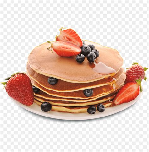 Free Download Hd Png Pancake Stack With Berries And Syrup Png Images