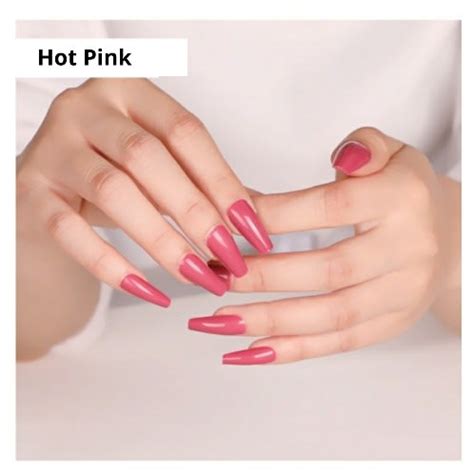 DIY Coffin Glossy Press On Stick On Nails Hot Pink Konga Online Shopping