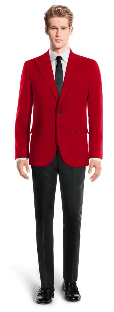 Red Peak Lapel Blazer