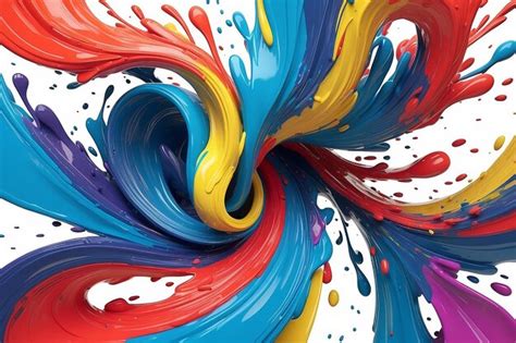 Premium Photo 3d Rendering Abstract Twisted Brush Stroke Paint Splash