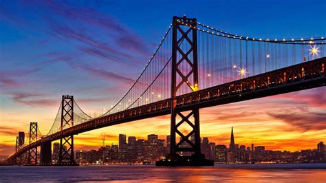 San Francisco Bay Bridge Sunset Wallpapers Wallpaper Cave