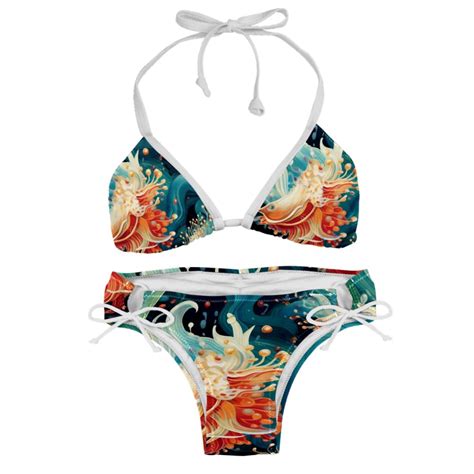 Sea Slug Detachable Sponge Adjustable Strap Bikini Set Two Pack Swimsuit Swim Suits Swim Wear