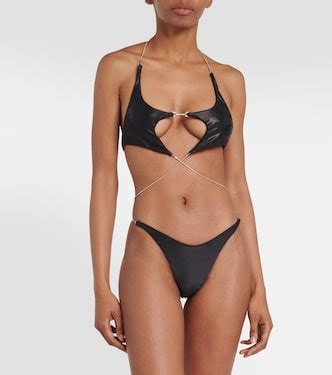 Cutout Bikini Top In Black Mugler Mytheresa