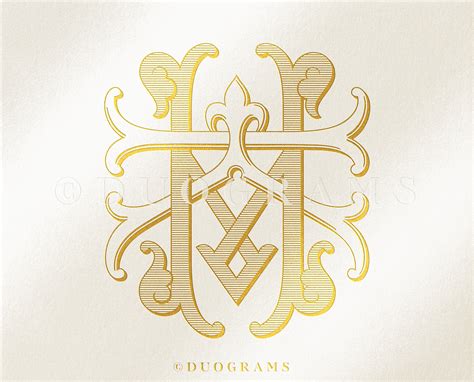 Vintage Wedding Monogram Logo Hk Kh Duogram H K Intertwined Etsy