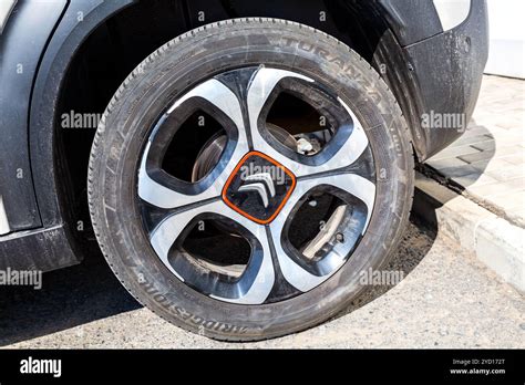 Car Wheel With Citroen Logo Stock Photo Alamy
