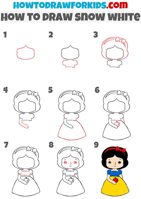 How To Draw Snow White Easy Step By Step Nbkomputer