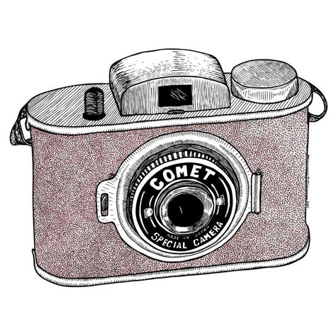 Vintage Camera Drawing | Comet Camera Drawing by Karl Addison - Comet ...