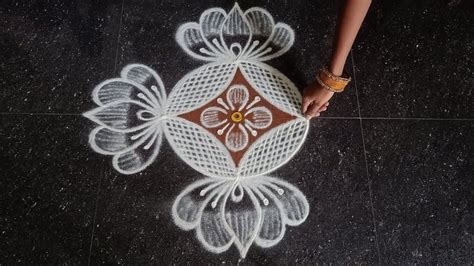 Chithirai Madham Special Padi Kolam Simple Lotus Kolam