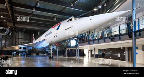 Concorde supersonic passenger jet aircraft in its hangar at Bristol ...