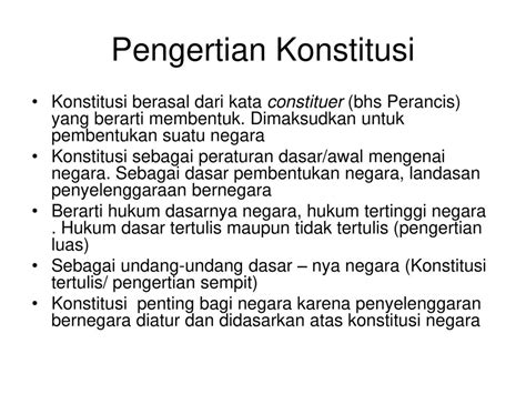 Pengertian Konstitusi Menurut Ilmu