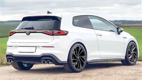 Volkswagen Scirocco 2024 Rear End White Car in Green Field