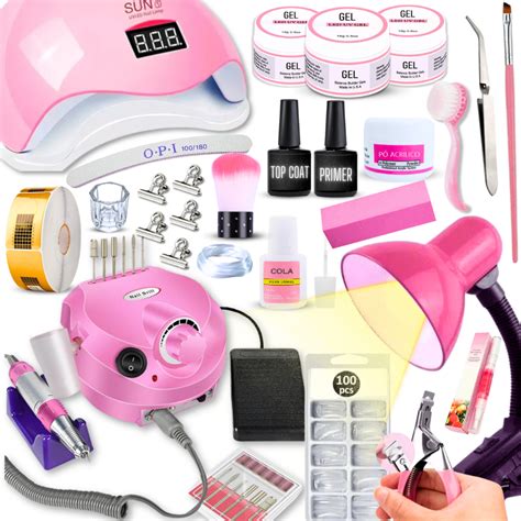 Kit Unhas De Gel Com Cabine Profissional - Kit Unhas em Gel Completo Profissional Manicure Cabine Sun5 Lixadeira ...
