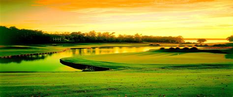 Download Sunset In Augusta 3440x1440p Golf Course Background ...